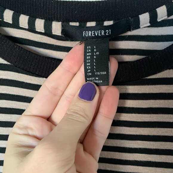 T-SHIRT DRESS🖤comfy laidback striped midi sleeves - Picture 4 of 6